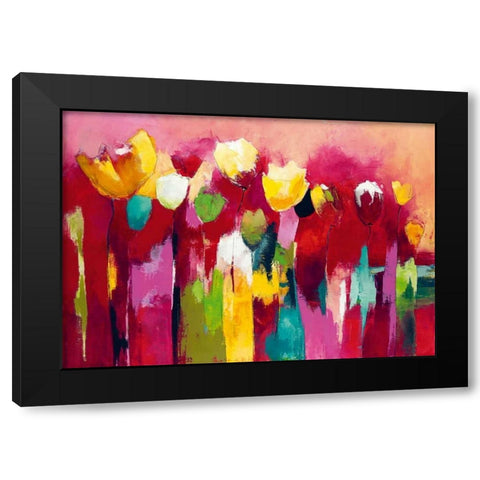 Townflowers II Black Modern Wood Framed Art Print by Strunk, Anne L.