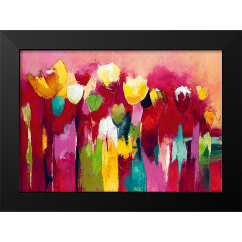Townflowers II Black Modern Wood Framed Art Print by Strunk, Anne L.