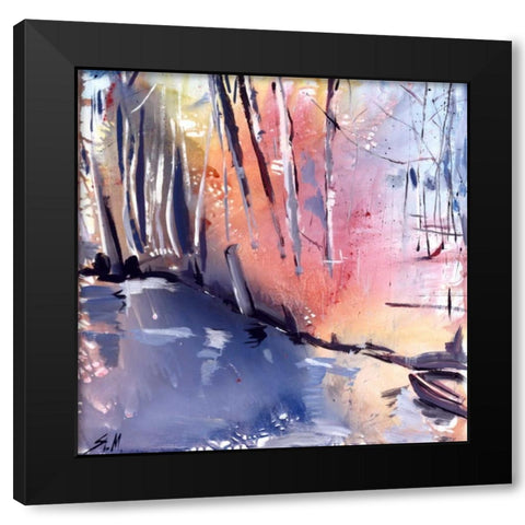 Spreewald Black Modern Wood Framed Art Print by Miteff, Stefan