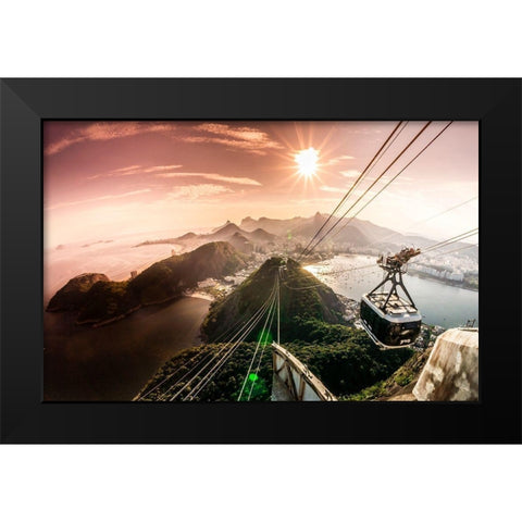 View over Rio de Janeiro Black Modern Wood Framed Art Print by Seifinger, Toby
