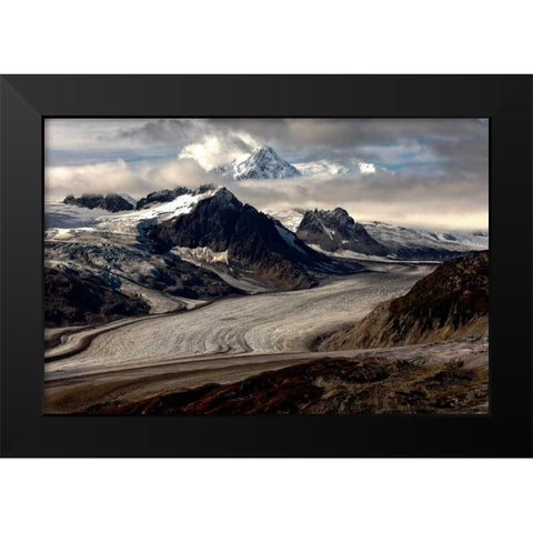 Barrett Glacier Black Modern Wood Framed Art Print by Stalowy, John