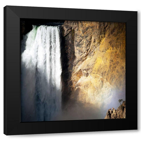 Lower Falls Yellowstone Black Modern Wood Framed Art Print with Double Matting by Stalowy, John