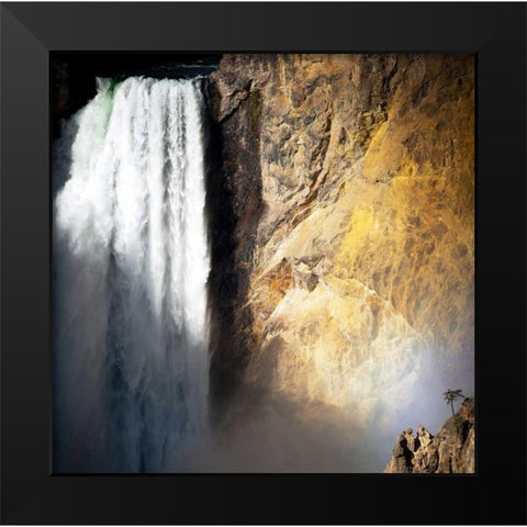 Lower Falls Yellowstone Black Modern Wood Framed Art Print by Stalowy, John