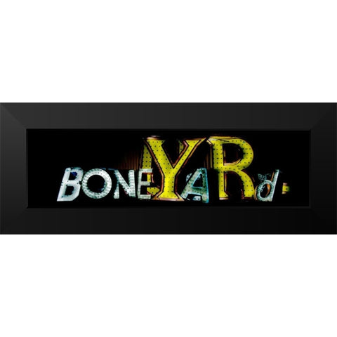 Boneyard Black Modern Wood Framed Art Print by Stalowy, John