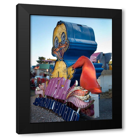 Duck Black Modern Wood Framed Art Print with Double Matting by Stalowy, John