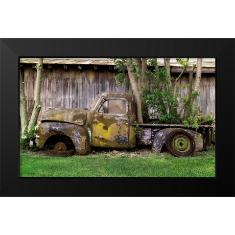 GMC Black Modern Wood Framed Art Print by Stalowy, John