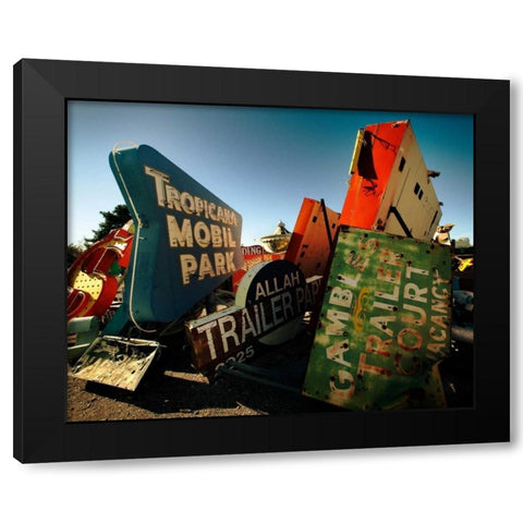 Jumble O Signs Black Modern Wood Framed Art Print by Stalowy, John