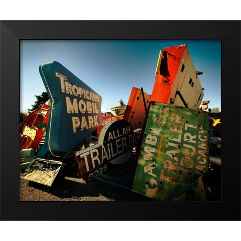 Jumble O Signs Black Modern Wood Framed Art Print by Stalowy, John