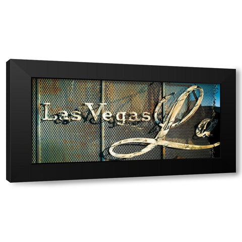 Las Vegas Sign Black Modern Wood Framed Art Print by Stalowy, John