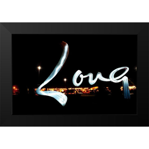 Love Black Modern Wood Framed Art Print by Stalowy, John