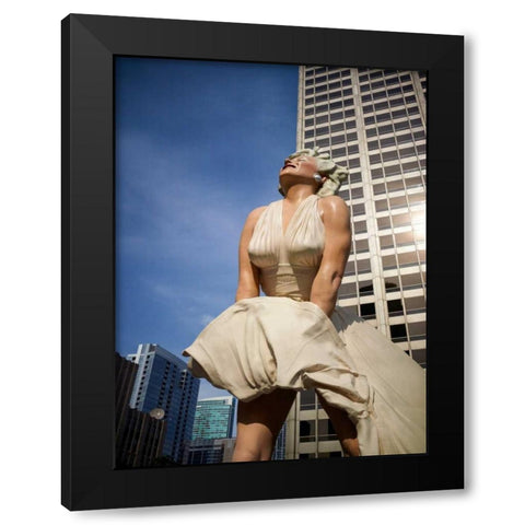Marilyn Standing Black Modern Wood Framed Art Print with Double Matting by Stalowy, John