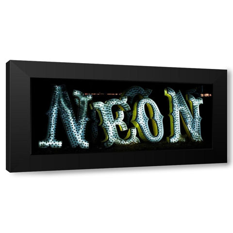 Neon 1 Black Modern Wood Framed Art Print with Double Matting by Stalowy, John