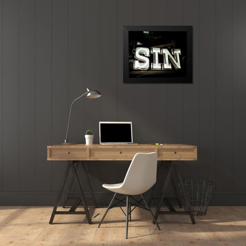 Sin Black Modern Wood Framed Art Print by Stalowy, John