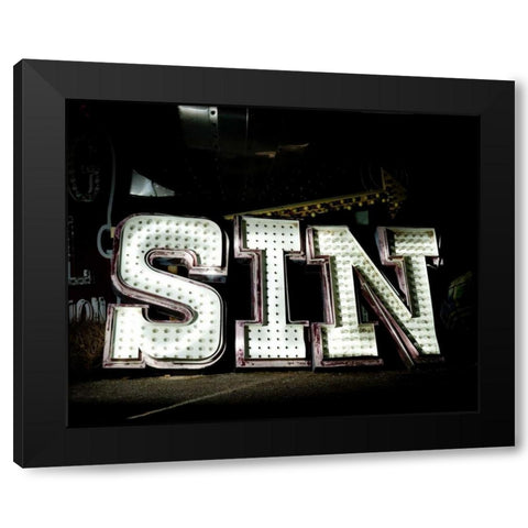 Sin Black Modern Wood Framed Art Print with Double Matting by Stalowy, John