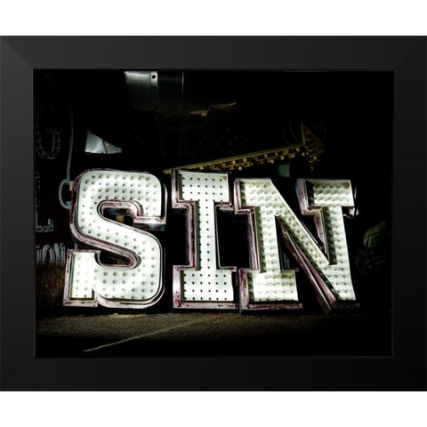 Sin Black Modern Wood Framed Art Print by Stalowy, John