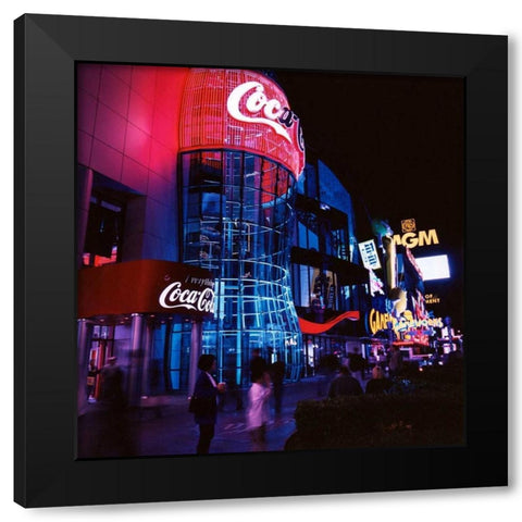 Vegas Neon Black Modern Wood Framed Art Print with Double Matting by Stalowy, John