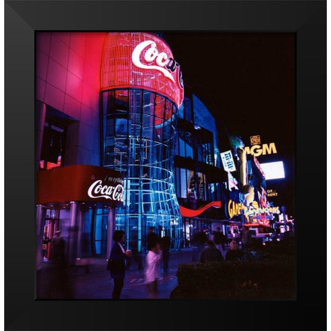 Vegas Neon Black Modern Wood Framed Art Print by Stalowy, John