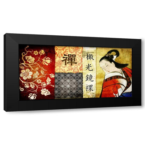 Collage Asia 01 Black Modern Wood Framed Art Print by Adamsky