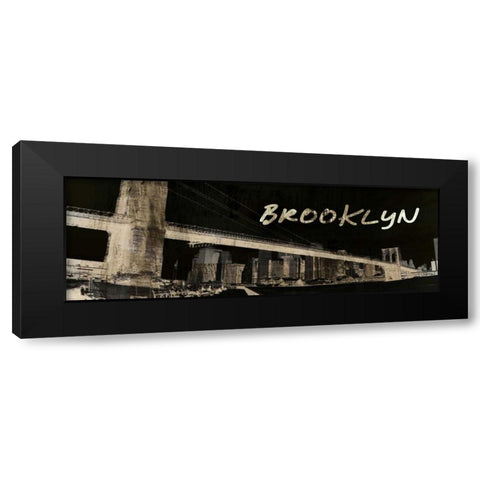 Brooklyn Black Modern Wood Framed Art Print by Adamsky
