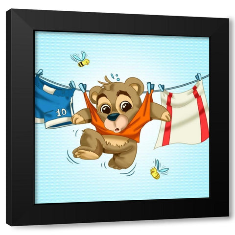 Bear and clothes Black Modern Wood Framed Art Print with Double Matting by Alvez, A. - Perez, A.