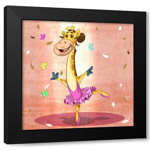 The giraffe dancer Black Modern Wood Framed Art Print with Double Matting by Alvez, A. - Perez, A.