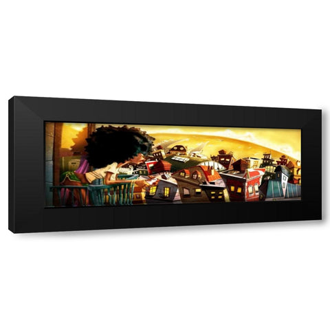 Coffee in the City -2 Black Modern Wood Framed Art Print with Double Matting by Alvez, A. - Perez, A.