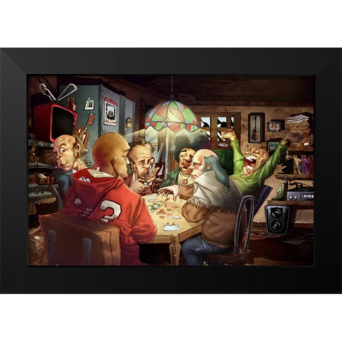 Poker Black Modern Wood Framed Art Print by Alvez, A. - Perez, A.