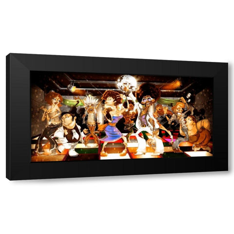 Disco Club -1 Black Modern Wood Framed Art Print with Double Matting by Alvez, A. - Perez, A.