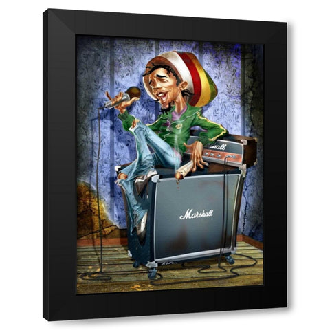 Rastafarian Black Modern Wood Framed Art Print with Double Matting by Alvez, A. - Perez, A.