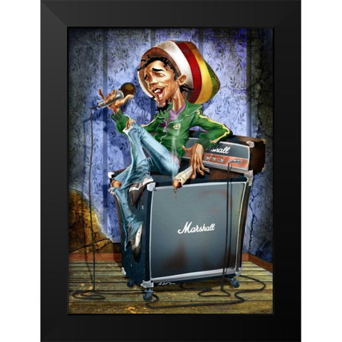 Rastafarian Black Modern Wood Framed Art Print by Alvez, A. - Perez, A.