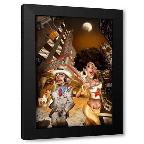 Ray City Black Modern Wood Framed Art Print by Alvez, A. - Perez, A.