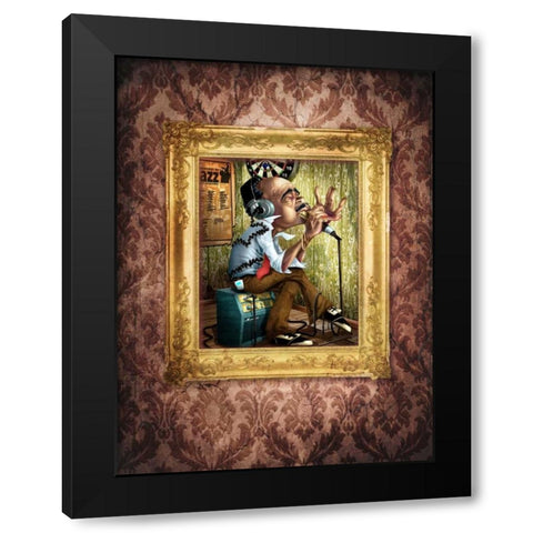 Bluesman 2A Black Modern Wood Framed Art Print with Double Matting by Alvez, A. - Perez, A.