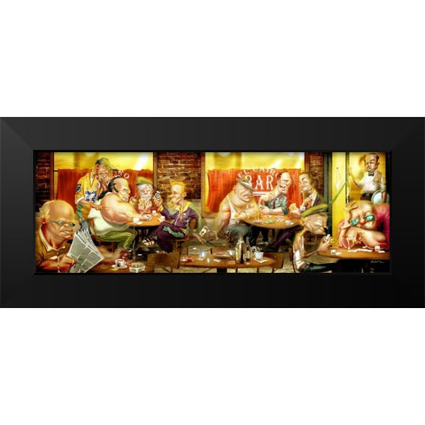 The Players Black Modern Wood Framed Art Print by Alvez, A. - Perez, A.