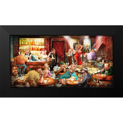 Soul Club Black Modern Wood Framed Art Print by Alvez, A. - Perez, A.