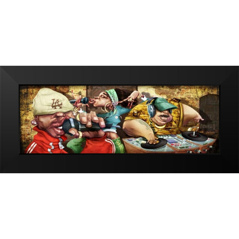The Rappers Black Modern Wood Framed Art Print by Alvez, A. - Perez, A.