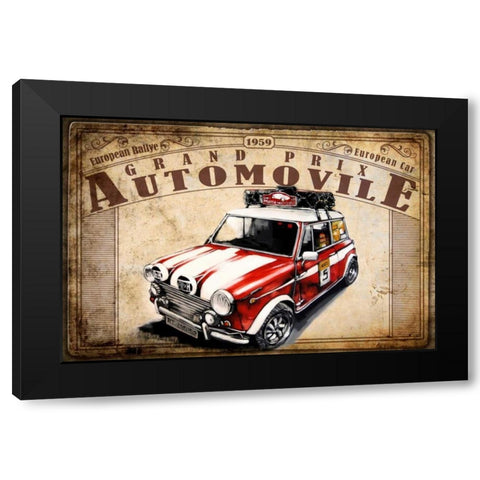 Grand Prix Automovile Black Modern Wood Framed Art Print by Sola, Bresso