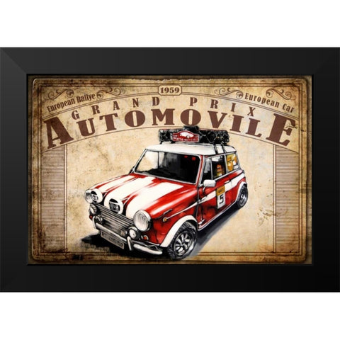 Grand Prix Automovile Black Modern Wood Framed Art Print by Sola, Bresso