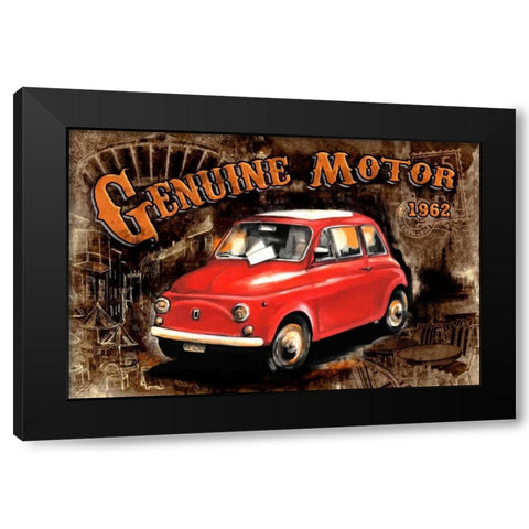 Car Genuine Motor Black Black Modern Wood Framed Art Print by Sola, Bresso