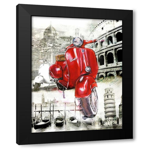 The Beautiful Motorbike Black Modern Wood Framed Art Print by Sola, Bresso