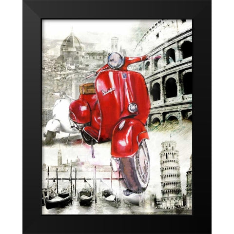 The Beautiful Motorbike Black Modern Wood Framed Art Print by Sola, Bresso