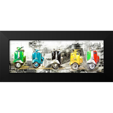 Vespa in NY Black Modern Wood Framed Art Print by Sola, Bresso