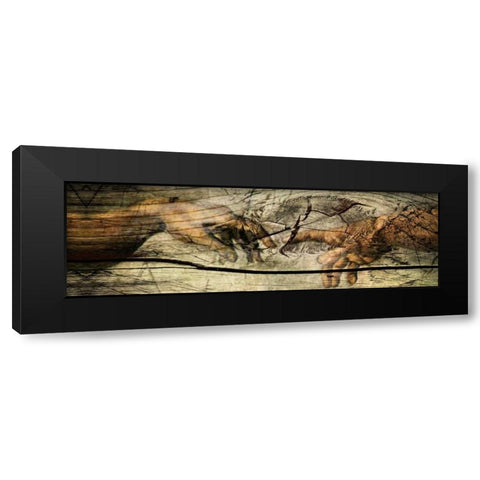 God and Adan Black Modern Wood Framed Art Print with Double Matting by Sola, Bresso
