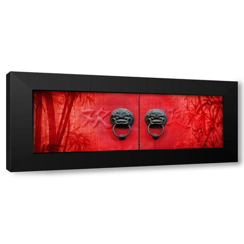 Red Door Black Modern Wood Framed Art Print with Double Matting by Sola, Bresso