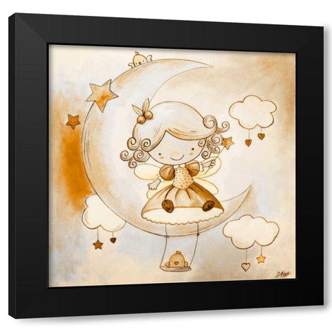 Fairy Black Modern Wood Framed Art Print with Double Matting by Vicedo, Diana