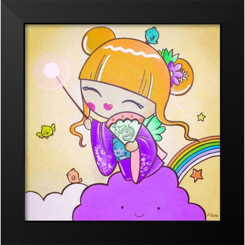 Japanese Fairy Black Modern Wood Framed Art Print by Vicedo, Diana