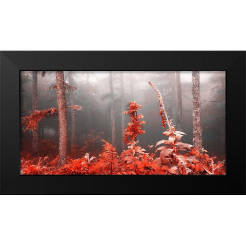 Red forest 809 Black Modern Wood Framed Art Print by Palacios, J.A.