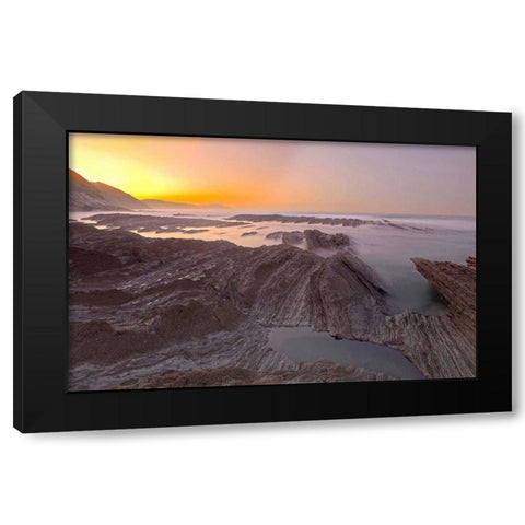 Sunrise beach 845 Black Modern Wood Framed Art Print with Double Matting by Palacios, J.A.