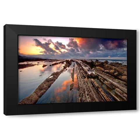 Wild coast 843 Black Modern Wood Framed Art Print with Double Matting by Palacios, J.A.