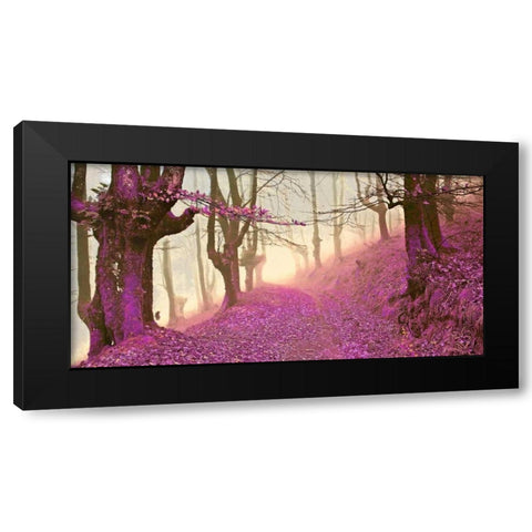 Forest in purple 827 Black Modern Wood Framed Art Print with Double Matting by Palacios, J.A.