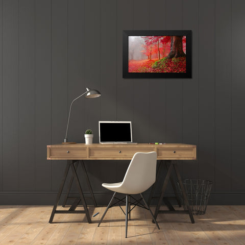 Millennial tree 824 Black Modern Wood Framed Art Print by Palacios, J.A.